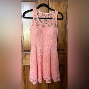 Pink Floral Lace Dress